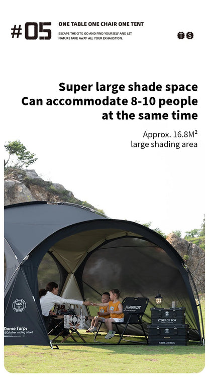 ShineTrip Outdoor Silver Coated Canopy Rainproof And Sunscreen Self-driving PU3000MM Waterproof Camping Sunshade Tent Dome