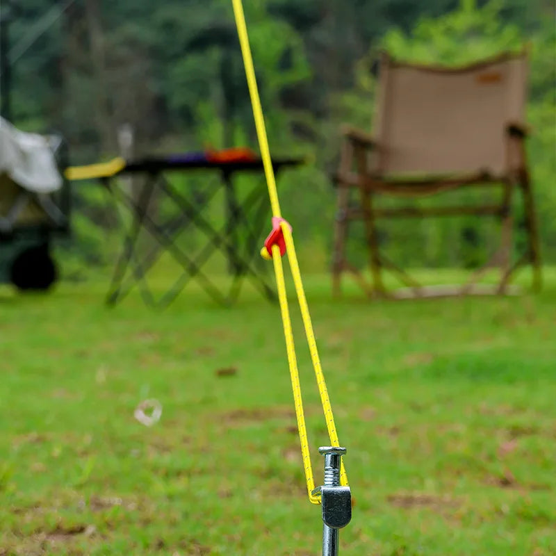 4mm Bold Sturdy Tent Rope High Reflective Luminous Windproof Tent Rope with Double Eye Buckle for Outdoor Camping,Dry,Bundle,Fix