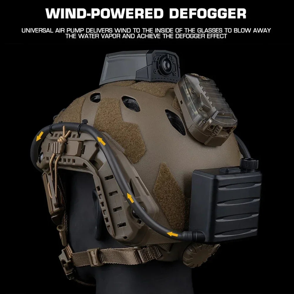 Tactical Goggles Defogging Fan Outdoor Hunting Shooting Airsoft Goggle Anti-fog Kit Hiking Ski Motorcycle Safety Protection Gear