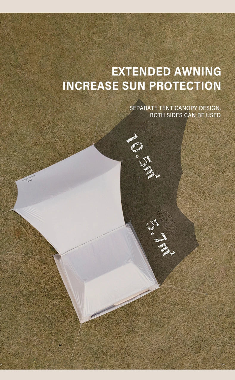 Outdoor Camping 3-4 Person Portable Waterproof Family Awning Beach Tent Quick Opening Fishing Tent Picnic Park Anti-UV Shade