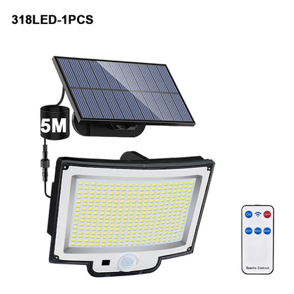 Solar Flood Lights Outdoor 106/318 LED Solar Motion Lights Remote Solar Security Lights Wall Lights Waterproof 3 Modes Garden