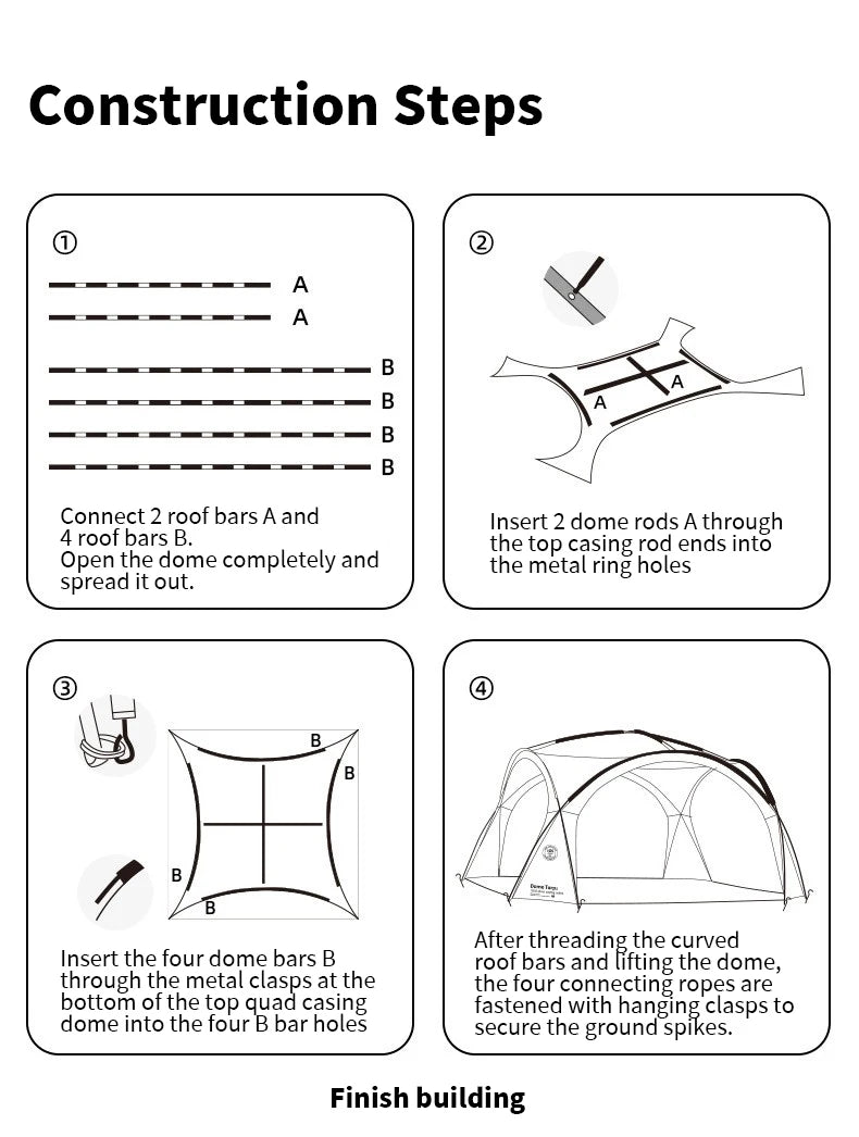 ShineTrip Outdoor Silver Coated Canopy Rainproof And Sunscreen Self-driving PU3000MM Waterproof Camping Sunshade Tent Dome