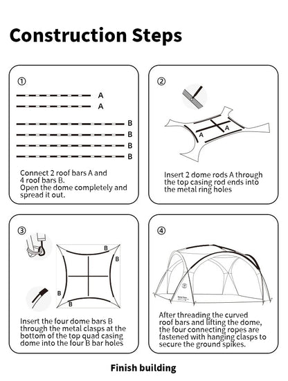 ShineTrip Outdoor Silver Coated Canopy Rainproof And Sunscreen Self-driving PU3000MM Waterproof Camping Sunshade Tent Dome