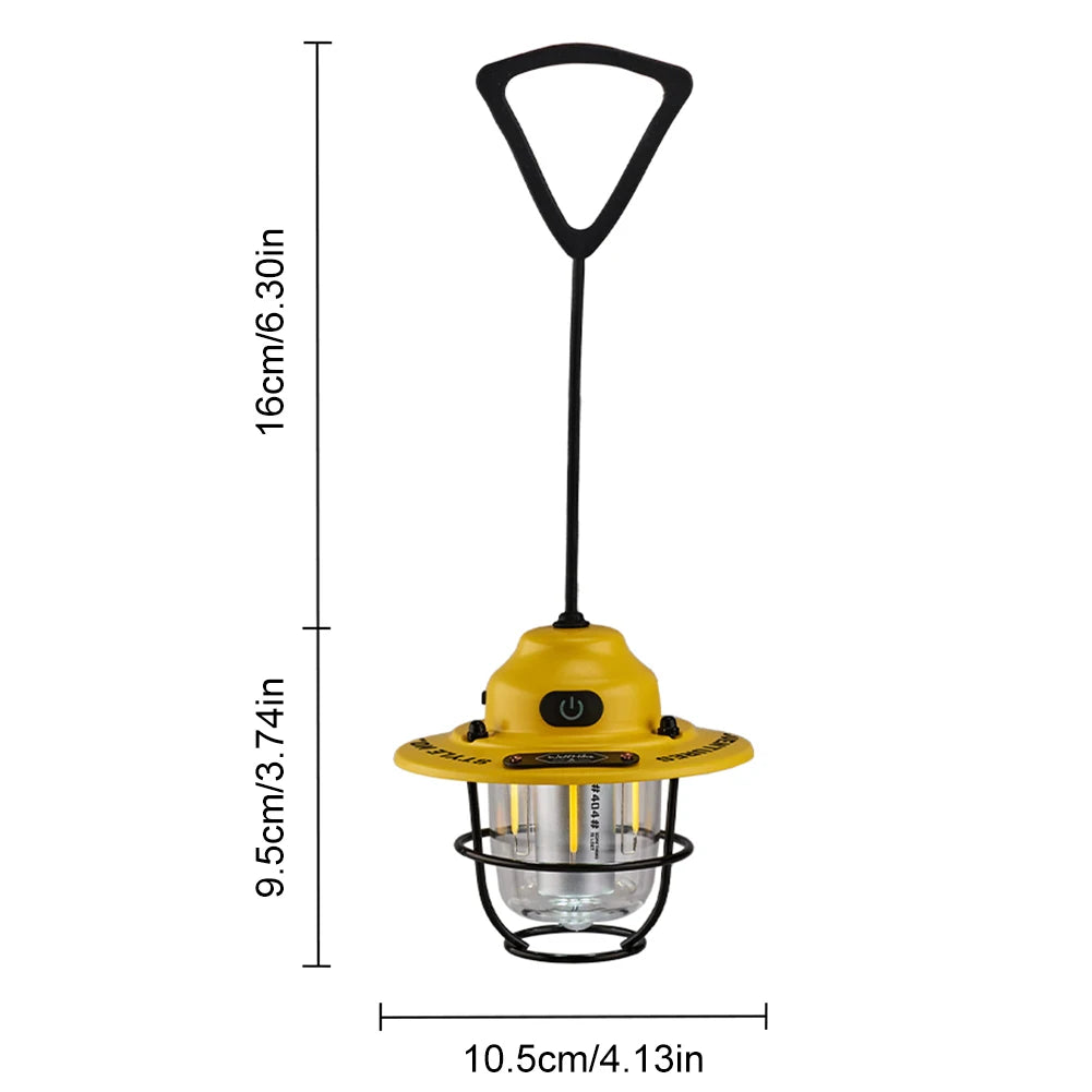 Mini LED Camping Lanterns Type-C Rechargeable Portable Hanging Tent Light 1200mAh for Hiking Fishing Emergency Light Lanterns
