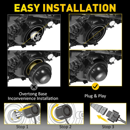 AUXITO 2X 360 CSP H7 LED Headlight Canbus 6000K 12V H7 Turbo LED Bulb Headlamp 16000LM for Toyota Corolla Honda Hyundai Ford Kia
