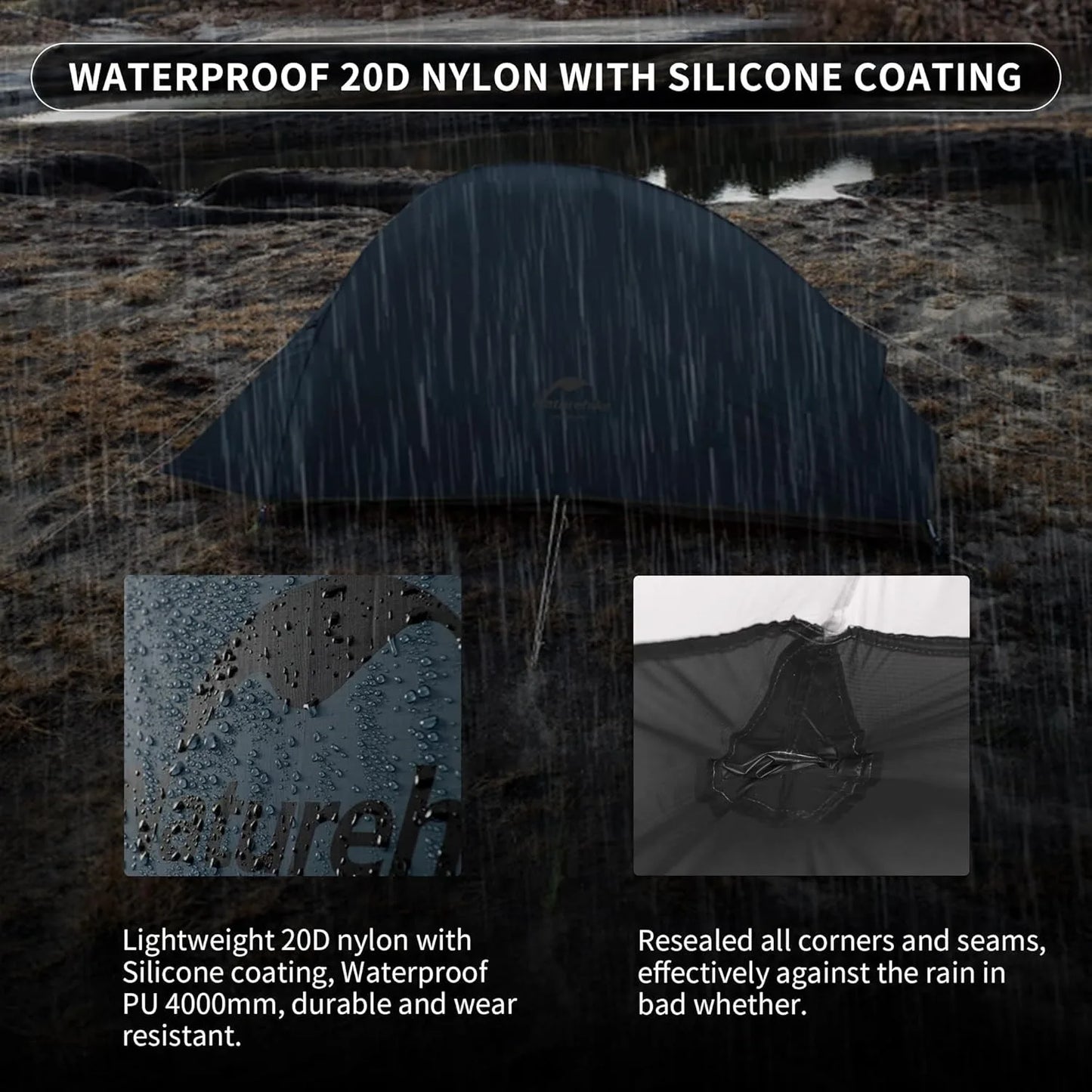 Naturehike Tent Cloud Up Series Ultralight Outdoor Camping Tent Waterproof Backpacking Cycling Tent Camping Tent With Floor Mat