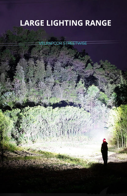 Super Bright LED Headlamp with XHP90 Lamp Beads Waterproof Headlight Power Display Suitable Exploration Hunting Fishing