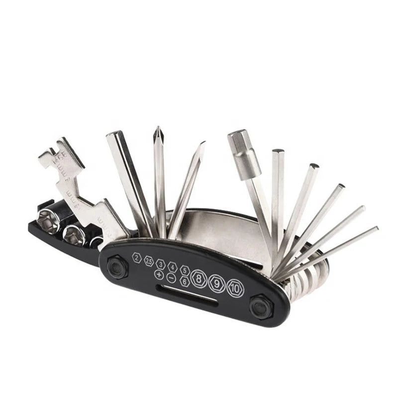 Multifunctional Bike Tool 16 In 1 Pocket Mini Bicycle Repair Tool Portable Bike Bicycle Screwdriver Repair Cycling Tool
