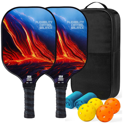 Pickleball Paddles USAPA Approved Set Rackets Honeycomb Core 4 Balls Portable Racquet Cover Carrying Bag Gift Kit Indoor Outdoor