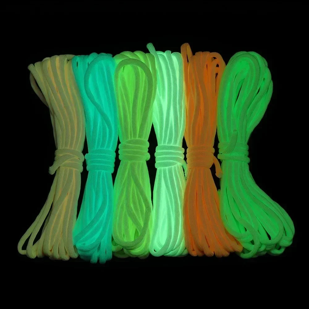 Luminous Rope 9 Strands 4mm Fluorescent Paracord Nylon 550 Tent Cord Outdoor Parachute Camping Lanyard Survival Glow In The Dark