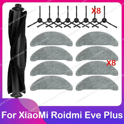 Compatible for Xiaomi Roidmi Eve Plus Robot Vacuum Cleaner Spare Main Side Brush HEPA Filter Dust Bag Mop Cloth Parts