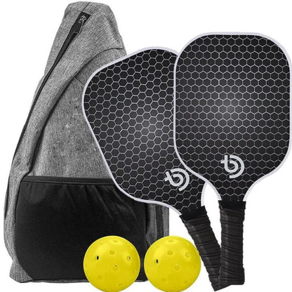 Pickleball Paddles Set of 2 Fiberglass Pickleball Set with Non-Slip Ergonomic Soft Grip Pickleball Balls Bag Gifts for Men Women