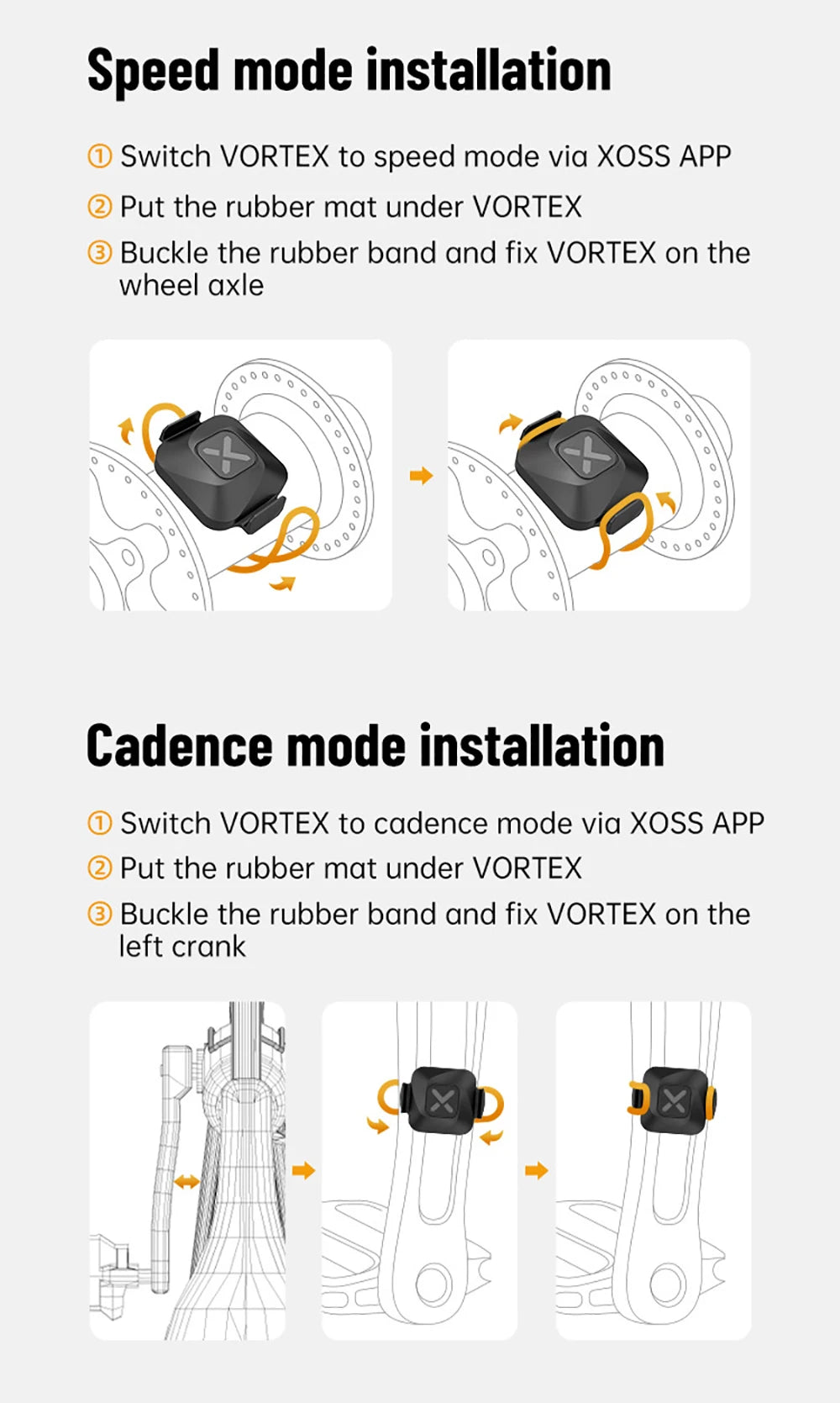 XOSS Vortex Speed Cadence Sensor X2 Chest Strap Heart Rate Monitor for Road MTB Cycling Bluetooth ANT+ Wireless Bike Accessories