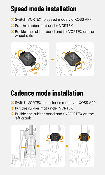 XOSS Vortex Speed Cadence Sensor X2 Chest Strap Heart Rate Monitor for Road MTB Cycling Bluetooth ANT+ Wireless Bike Accessories