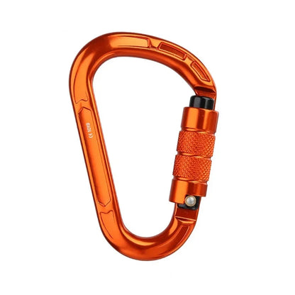 Rock Climbing Carabiner Pear-Shape Buckle 25kN Safety Auto Lock Spring-Loaded Gate Aluminum H-Carabiner Outdoor Kits