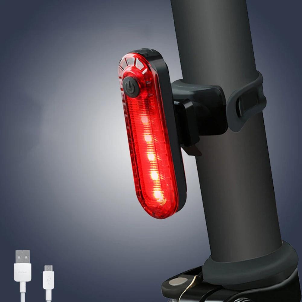 Bike Rear Tail Light USB Rechargeable Red LED Bright Taillights Fit On Any Bicycle/Helmet Easy To Install For Cycling Safety