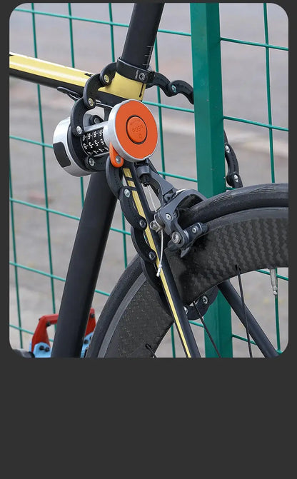 WEST BIKING Foldable Bike Lock Key Password Security Anti-Theft Lock MTB Road Bicycle Scooter Electric Bike Cycling Chain Lock