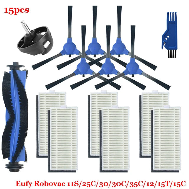 For Eufy Robovac 11S / 25C / 30 / 30C / 35C / 12 / 15T / 15C Slim Robot Vacuum Cleaner Parts Main Side Brush Cover Hepa Filter