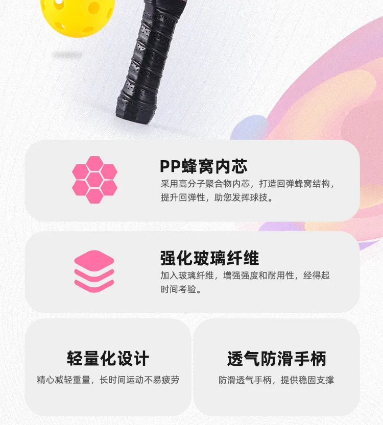 Pickleball Paddle Set with Pickleballs Professional Level Pickleball Racket For Competition Outdoor Recreation School Teaching