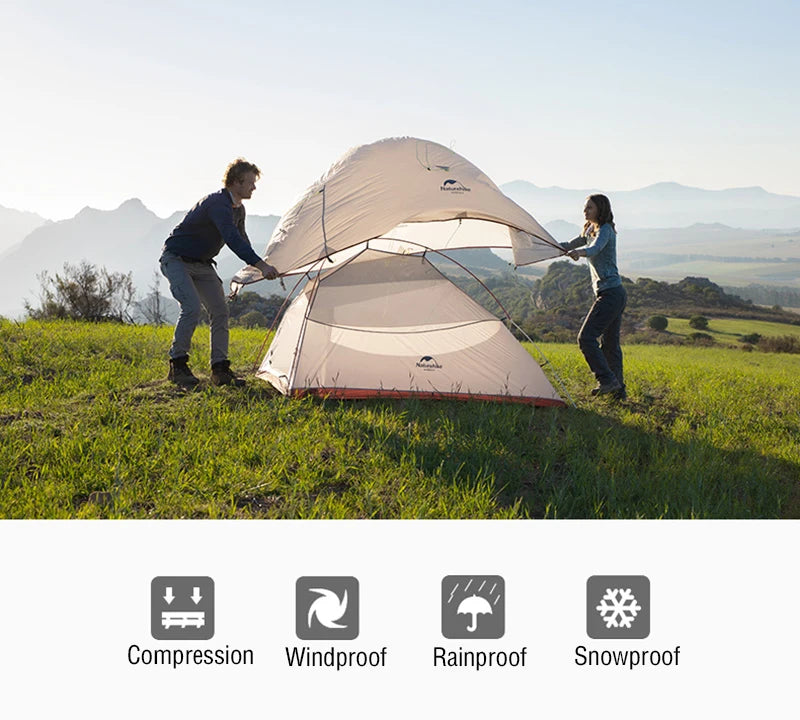 Naturehike Tent Cloud Up Series Ultralight Outdoor Camping Tent Waterproof Backpacking Cycling Tent Camping Tent With Floor Mat