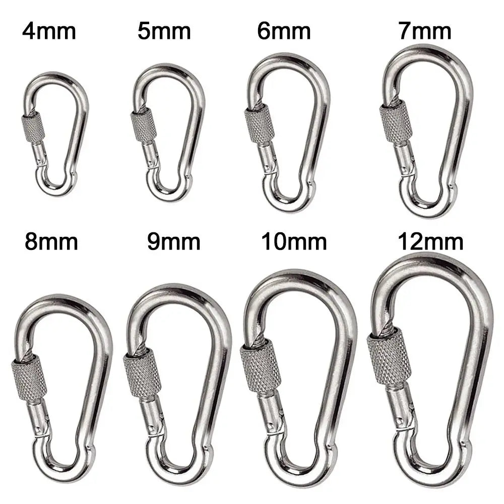 1/2pcs M4~M12 Spring Quick Link Buckle Ring with screw Outdoor Climbing Gear Carabiner Safety Hook Travel Kit Camping Equipment
