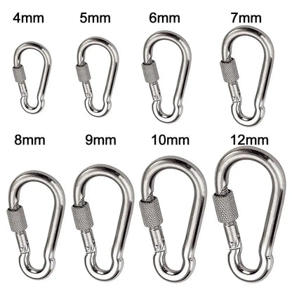 1/2pcs M4~M12 Spring Quick Link Buckle Ring with screw Outdoor Climbing Gear Carabiner Safety Hook Travel Kit Camping Equipment