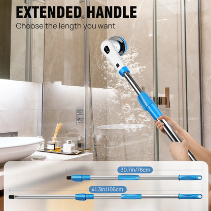 Electric Spin Scrubber Cordless Power Shower Scrubber Cordless Cleaning Brush with 9 Brush Heads for Bathroom Tub Tile Floor