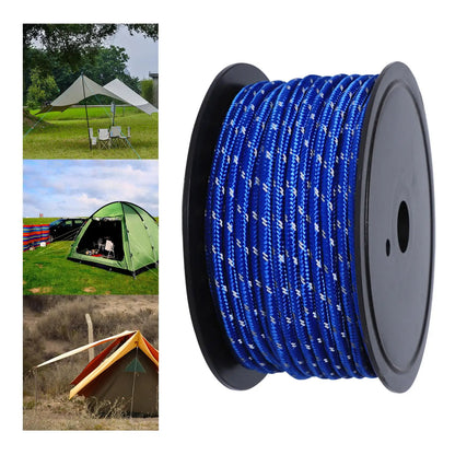 30M 6mm Reflective Tent Rope Guylines Luminous Camping Tent Rope Canopy for Outdoor Travel Canopy Guy Line