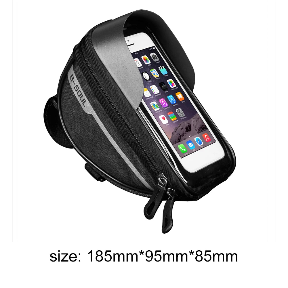 1L Bike Bag Bicycle Front Cell Mobile Phone Case Holder with Touchscreen Top Tube Cycling Bag Reflective MTB Bike Accessories