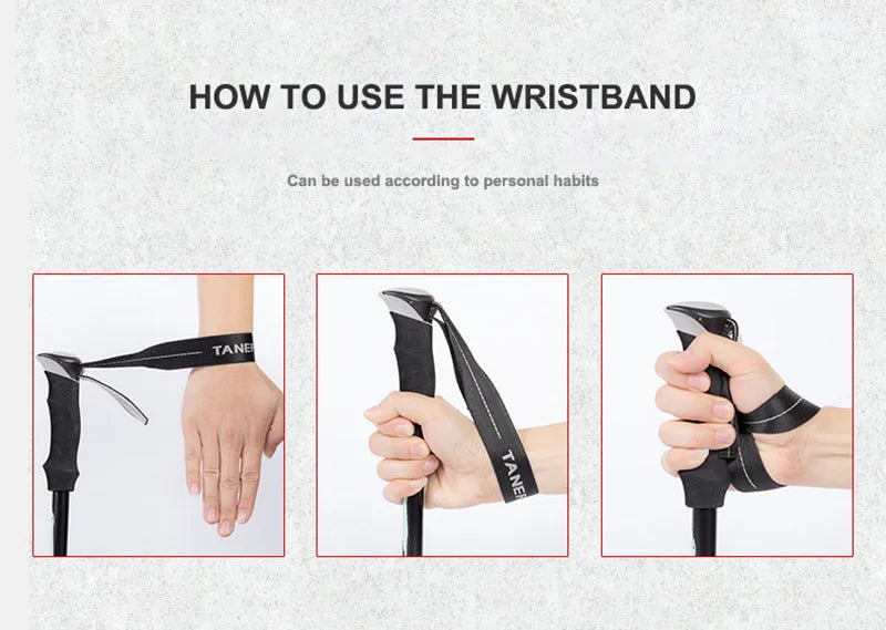 Trekking Stick 5-Section Telescopic Folding Trekking Poles Outdoor Camping Ultralight Portable Foldable Walking Hiking Stick