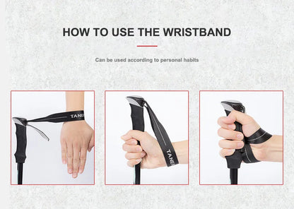 Trekking Stick 5-Section Telescopic Folding Trekking Poles Outdoor Camping Ultralight Portable Foldable Walking Hiking Stick