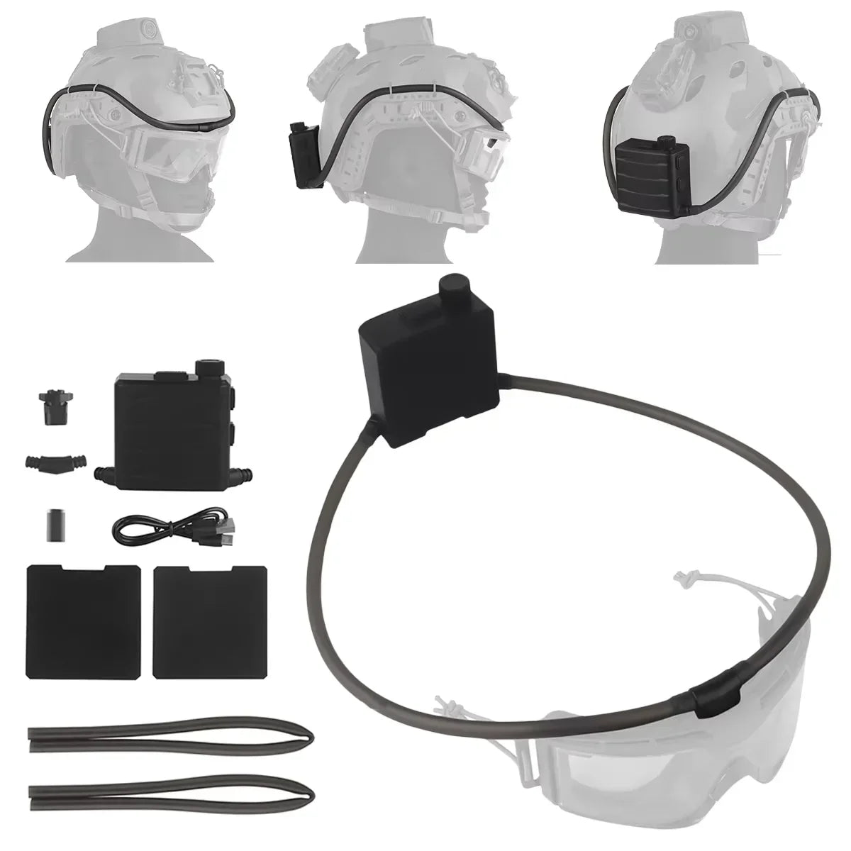 Tactical Goggles Defogging Fan Outdoor Hunting Shooting Airsoft Goggle Anti-fog Kit Hiking Ski Motorcycle Safety Protection Gear