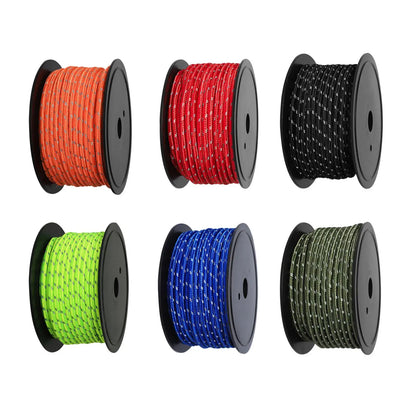 30M 6mm Reflective Tent Rope Guylines Luminous Camping Tent Rope Canopy for Outdoor Travel Canopy Guy Line