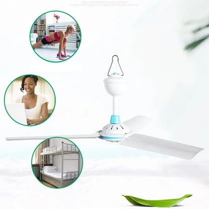 12V Mute Ceiling Canopy Fan Camping Tent Hanging Fans for Outdoor BBQ