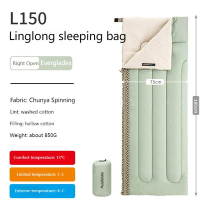 Naturehike Cotton Sleeping Bag Outdoor Camping Single Autumn And Winter Warm And Thick Splicable Breathable Sleeping Bag