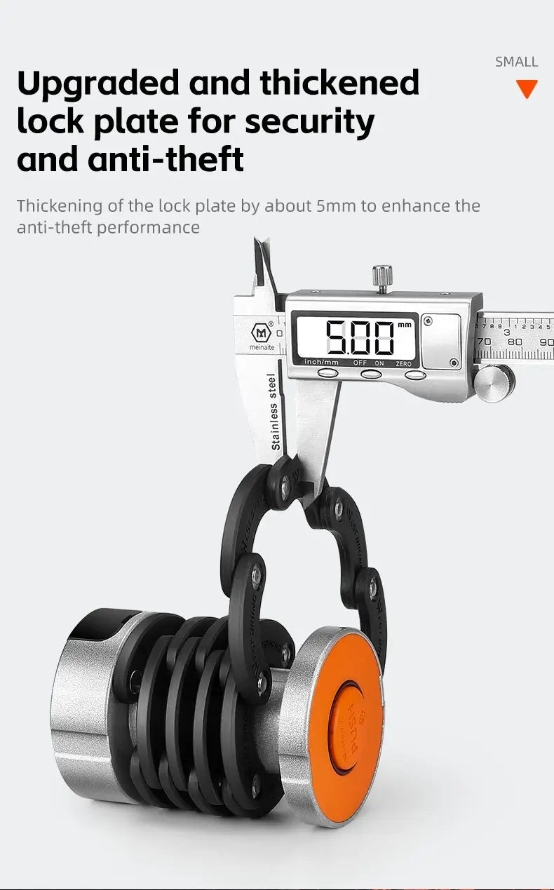 WEST BIKING Foldable Bike Lock Key Password Security Anti-Theft Lock MTB Road Bicycle Scooter Electric Bike Cycling Chain Lock