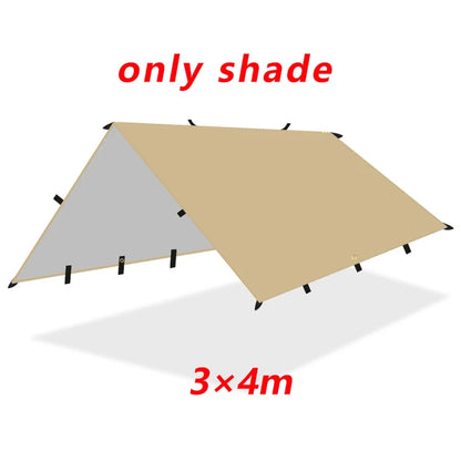19 Hang Points Tent Tarp Survival Sun Shelter Shade Canopy Outdoor Backpacking Waterproof Camping Awning SunShade4 x4m 4x3m 3x3m