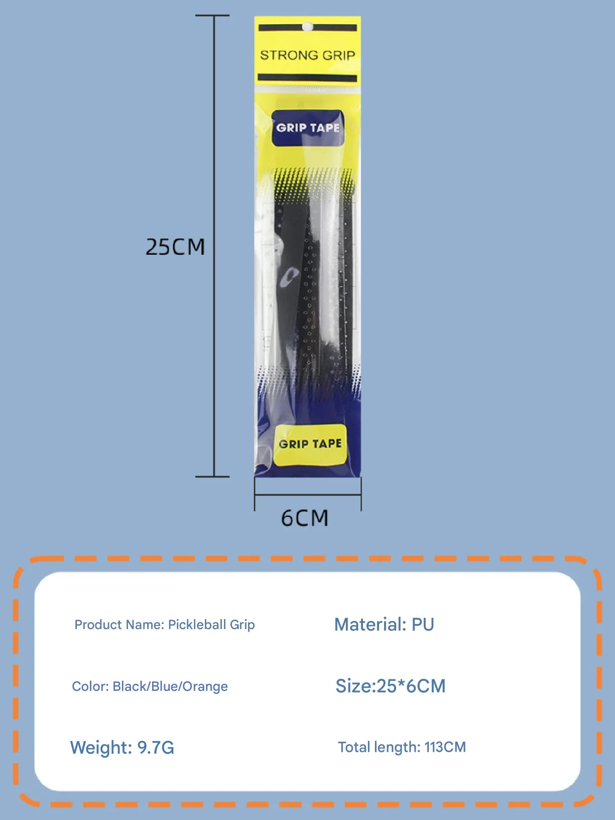 Pickleball Paddle Grip Rubber Wrapped with Binding Tape Keel Rubber Sweatband Covered with Film Anti Slip Breathable Hand Glue