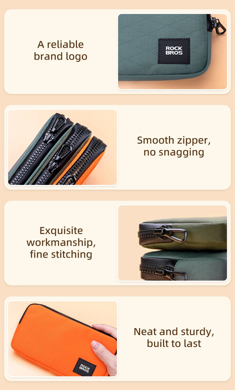 ROCKBROS Cycling Mobile Phone Bag Multi-functional Wallet Card Bag Lightweight Portable Bicycle Cycling Pocket Bag Commute Bag