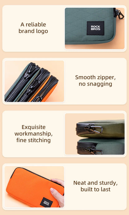ROCKBROS Cycling Mobile Phone Bag Multi-functional Wallet Card Bag Lightweight Portable Bicycle Cycling Pocket Bag Commute Bag