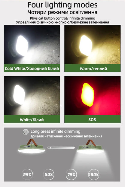 MOSLIGHTING USB Fast Rechargeable Camping Lantern Mobile Phone APP Smart Hanging Tent Lamp Portable Flashlights Night Lights LED