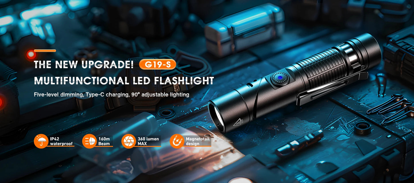 Latest SUPERFIRE High Power Headlamp LED USB Rechargeable 90°Headlight Torch Mini Waterproof Indicator Magnet Tail Flashlight