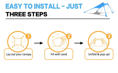 Outdoor Beach Sun Shade Portable UV Protection Family Camping Beach Tent Canopy with Storage Bag for Beach Camping Party Picnic