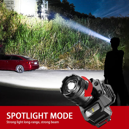 Rechargeable LED Headlamp Super Bright with 5 Modes Zoom Torch Head Lamp Motion Sensor Head Lights For Camping Running Cycling