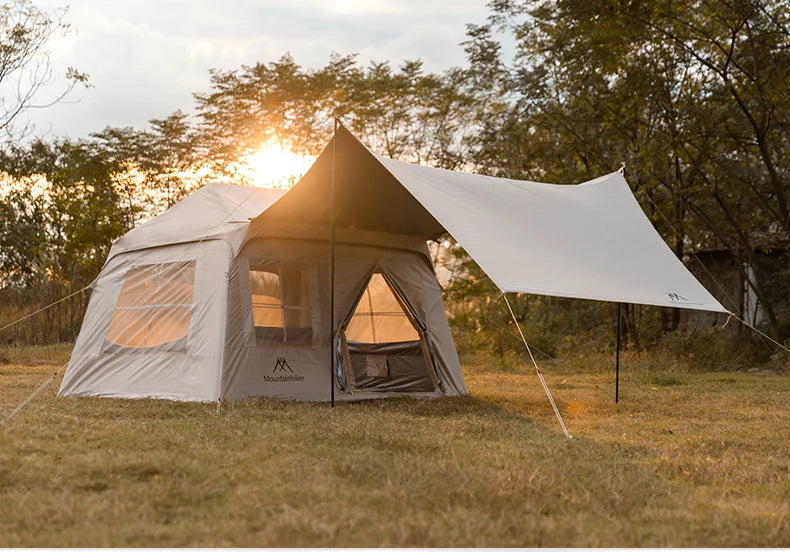 Outdoor Camping 3-4 Person Portable Waterproof Family Awning Beach Tent Quick Opening Fishing Tent Picnic Park Anti-UV Shade