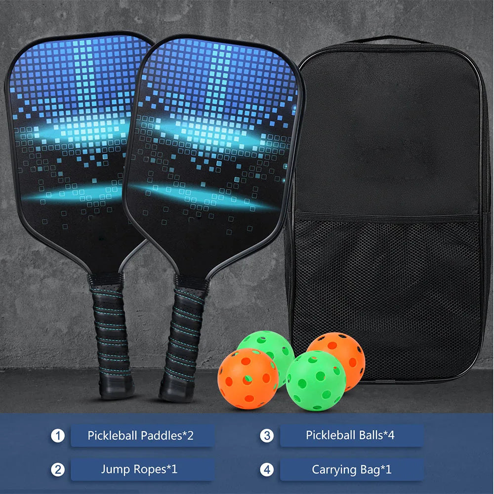 Pickleball Paddles USAPA Approved Set Rackets Honeycomb Core 4 Balls Portable Racquet Cover Carrying Bag Gift Kit Indoor Outdoor