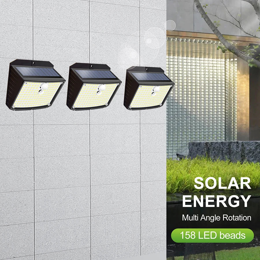 Outdoor Solar Light 468/208/138 LED Outdoor Solar Light LED Solar Security Lights Garden Waterproof 3 Modes Wall Lamp Fence Yard