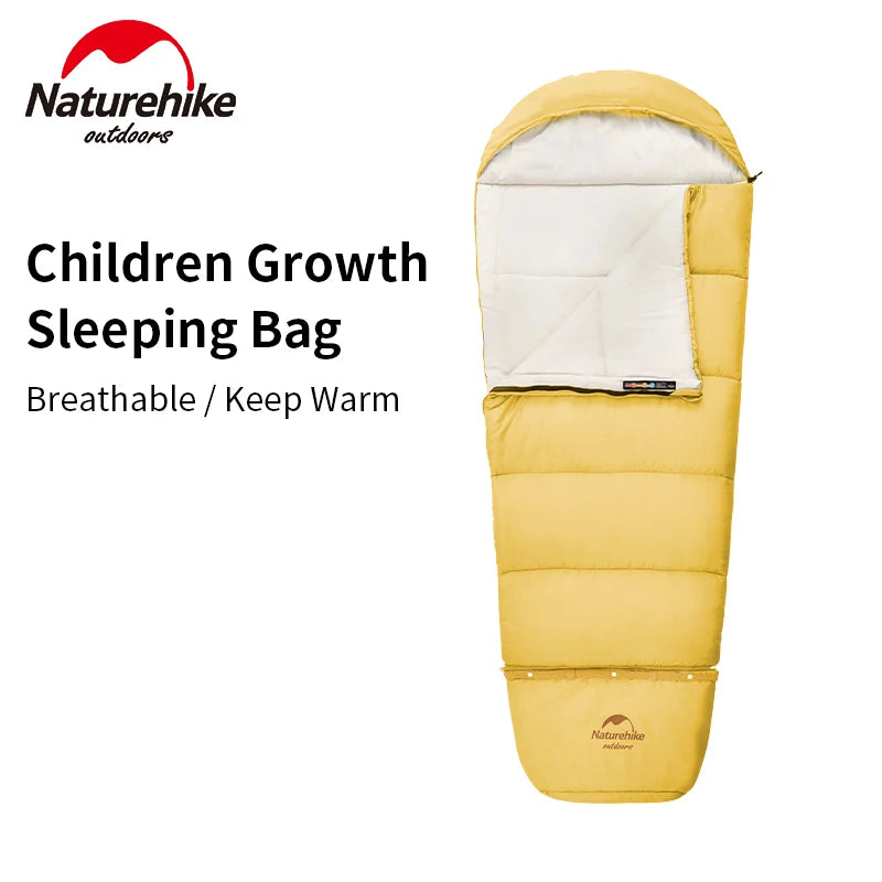 Naturehike Ultralight Outdoor Kids Cotton Sleeping Bag Portable Travel Camping Lengthen Splicing Children Envelope Lazy Bag