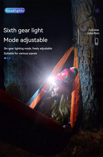 Mini Strong 5LED Headlamp Motion Sensor Headlight Outdoor Camping Fishing USB Rechargerable Portable Flashlight Head Lamp
