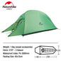 Naturehike Tent Cloud Up Series Ultralight Outdoor Camping Tent Waterproof Backpacking Cycling Tent Camping Tent With Floor Mat